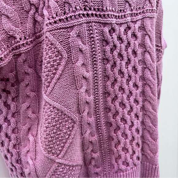 AndTheWhy Mauve Textured Oversized Cotton Sweater Vest | Size Small/Medium - Picture 4 of 11